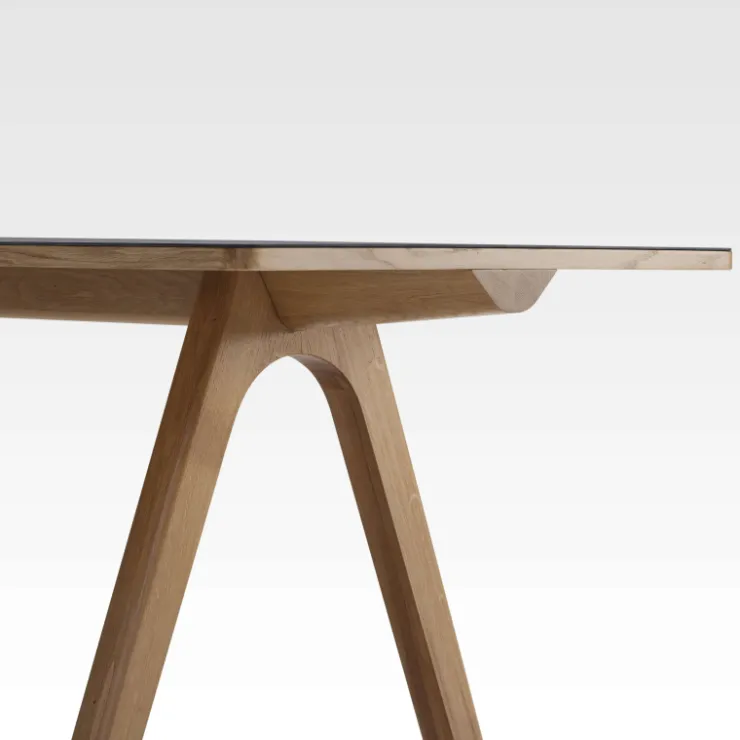 Dasras Table De Salle à Manger*Chevron Table de designer en céramique et bois
