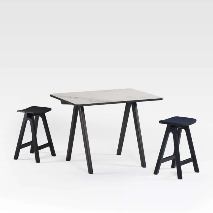 Dasras Table De Salle à Manger*Chevron Table haute de designer en céramique et bois