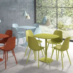 Perfecta Table Pour Petit Espace|Table De Cuisine*Circa Petite table de cuisine carrée aux bords arrondis avec pied central