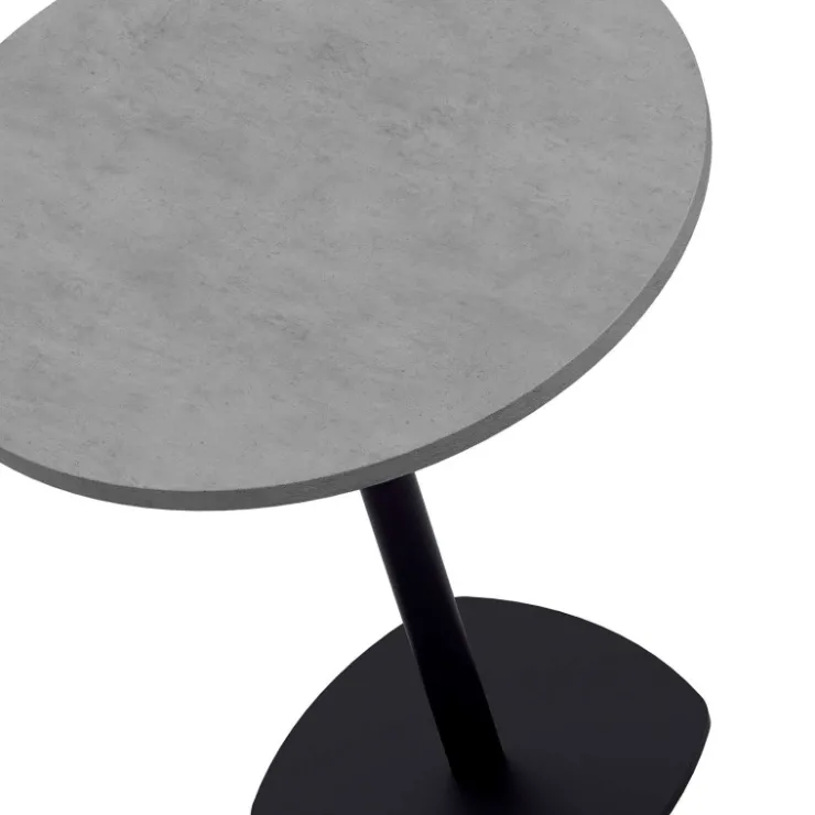 Perfecta Table De Cuisine*Circa Table snack de cuisine ronde en stratifié diamètre 70 cm avec pied central