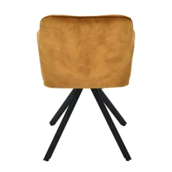 Chaise De Salle à Manger|Chaise De Bureau*ClaudieFauteuil cosy pivotant en tissu avec pieds en métal