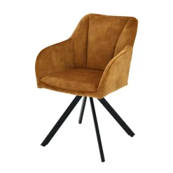 Chaise De Salle à Manger|Chaise De Bureau*ClaudieFauteuil cosy pivotant en tissu avec pieds en métal