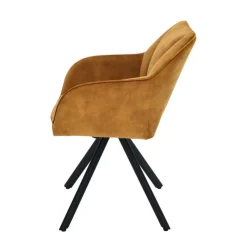 Chaise De Salle à Manger|Chaise De Bureau*ClaudieFauteuil cosy pivotant en tissu avec pieds en métal