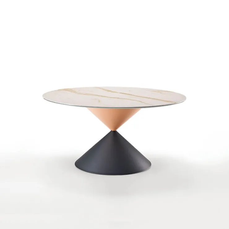 Midj Table De Salle à Manger*Clessidra ® Table ronde design plateau céramique pied central sablier