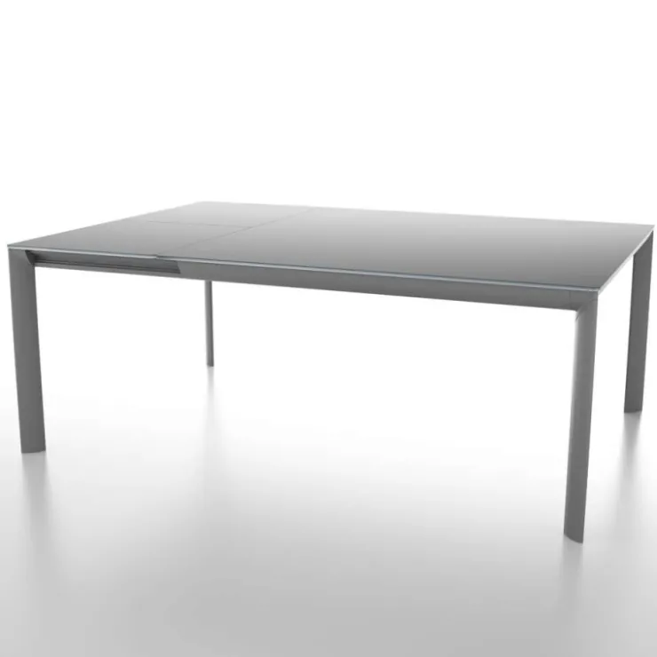 Dexo Table De Salle à Manger*Cocoon Table carrée extensible en verre trempé et métal