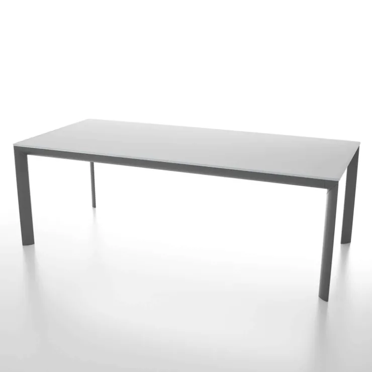 Dexo Table De Salle à Manger*Cocoon Table rectangulaire extensible en verre trempé et pieds en métal fabriquée en Italie