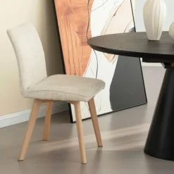 Chaise De Salle à Manger|Chaise Salon*ColineChaise rembourrée en tissu avec pieds en bois
