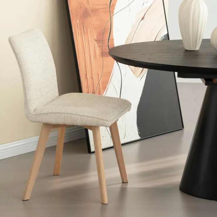 Chaise De Salle à Manger|Chaise Salon*ColineChaise rembourrée en tissu avec pieds en bois