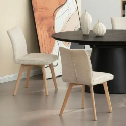 Chaise De Salle à Manger|Chaise Salon*ColineChaise rembourrée en tissu avec pieds en bois
