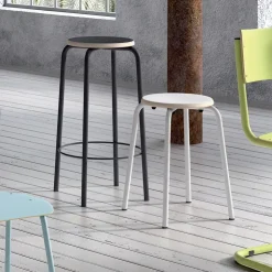Perfecta Tabouret Snack (assise +/- 65 Cm)|Tabouret De Bar (assise +/- 80 Cm)*Collège Tabouret snack vintage sans dossier bois et métal
