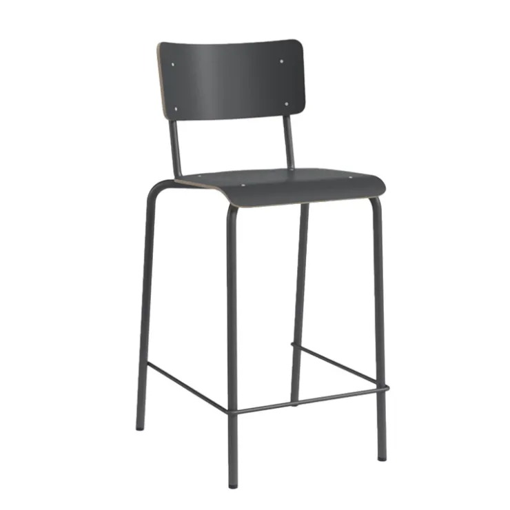 Perfecta Tabouret Snack (assise +/- 65 Cm)|Tabouret De Bar (assise +/- 80 Cm)*Collège Tabouret snack vintage avec dossier en bois et métal