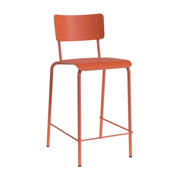 Perfecta Tabouret Snack (assise +/- 65 Cm)|Tabouret De Bar (assise +/- 80 Cm)*Collège Tabouret snack vintage avec dossier en bois et métal