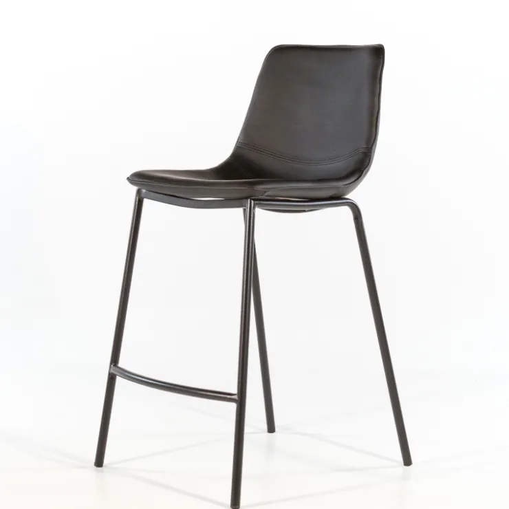 Tabouret Snack (assise +/- 65 Cm)|Tabouret De Bar (assise +/- 80 Cm)*CoqueTabouret coque snack en synthétique et pieds en métal Noir