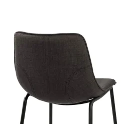 Tabouret Snack (assise +/- 65 Cm)|Tabouret De Bar (assise +/- 80 Cm)*CoqueTabouret snack coque en tissu gris et pieds en métal noir
