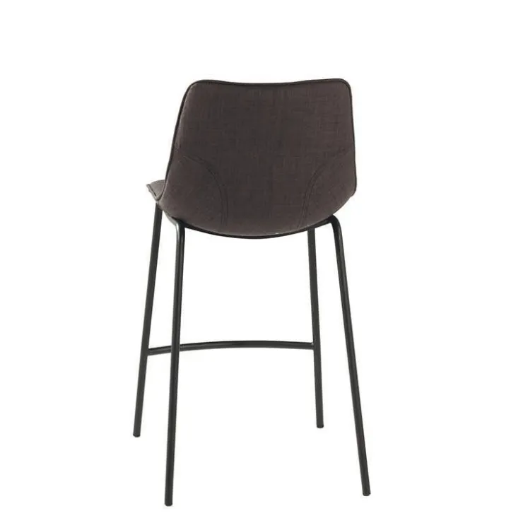 Tabouret Snack (assise +/- 65 Cm)|Tabouret De Bar (assise +/- 80 Cm)*CoqueTabouret snack coque en tissu gris et pieds en métal noir