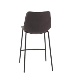 Tabouret Snack (assise +/- 65 Cm)|Tabouret De Bar (assise +/- 80 Cm)*CoqueTabouret snack coque en tissu gris et pieds en métal noir