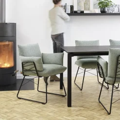 Mobitec Chaise De Salle à Manger|Fauteuil De Salon*Cosy ® Fauteuil design confortable assise en tissu et pieds en métal