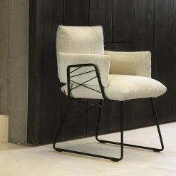 Mobitec Chaise De Salle à Manger|Fauteuil De Salon*Cosy ® Fauteuil design confortable assise en tissu et pieds en métal
