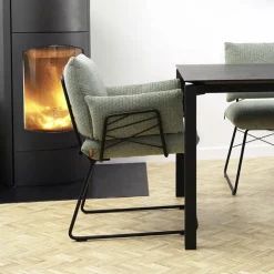 Mobitec Chaise De Salle à Manger|Fauteuil De Salon*Cosy ® Fauteuil design confortable assise en tissu et pieds en métal