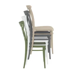 Chaise De Cuisine*Cross Chaise de cuisine style bistrot empilable en polypropylène
