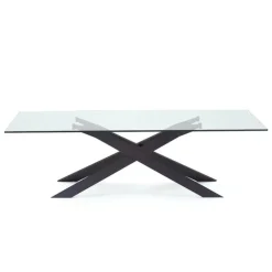 Sovet Italia Table De Salle à Manger*Cross Sovet® Table de salle à manger design en verre et métal