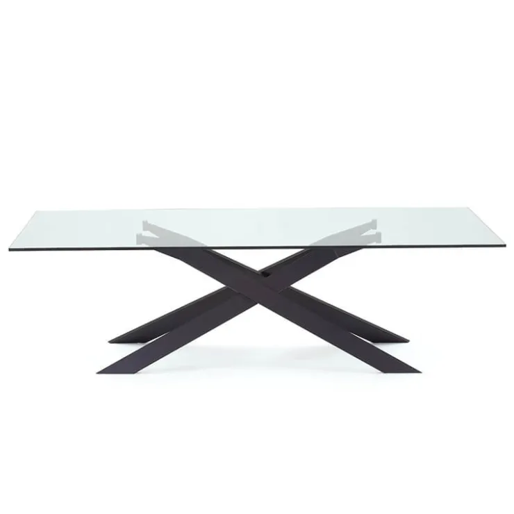 Sovet Italia Table De Salle à Manger*Cross Sovet® Table de salle à manger design en verre et métal