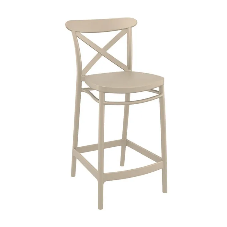 Tabouret Snack (assise +/- 65 Cm)|Tabouret De Bar (assise +/- 80 Cm)*Cross Tabouret snack moderne en polypropylène avec dossier