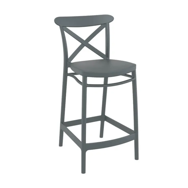 Tabouret Snack (assise +/- 65 Cm)|Tabouret De Bar (assise +/- 80 Cm)*Cross Tabouret snack moderne en polypropylène avec dossier