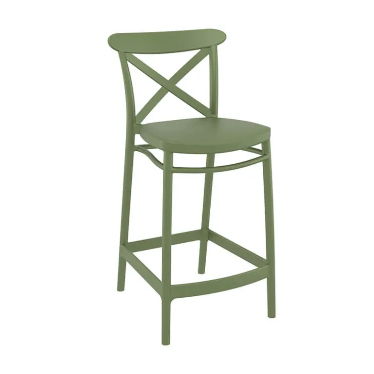 Tabouret Snack (assise +/- 65 Cm)|Tabouret De Bar (assise +/- 80 Cm)*Cross Tabouret snack moderne en polypropylène avec dossier