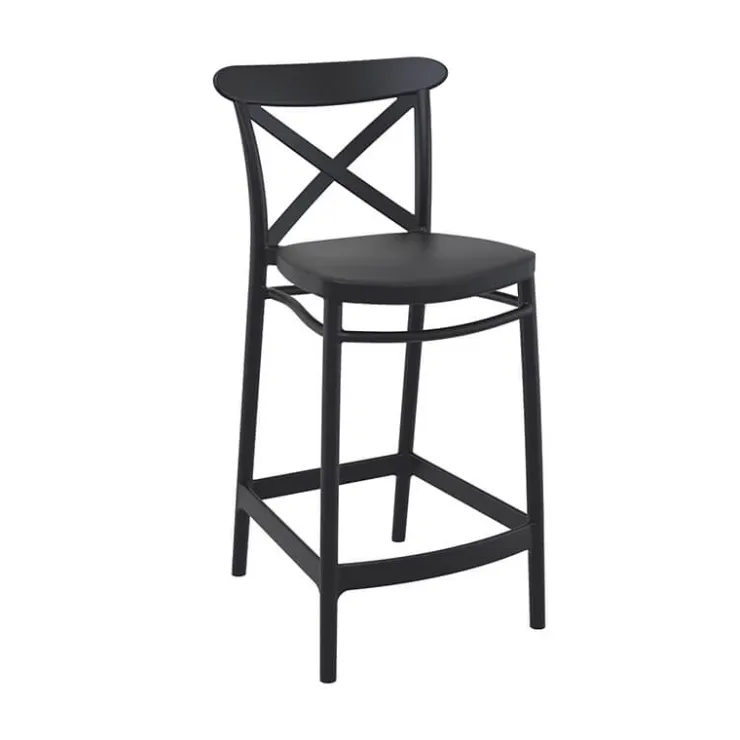 Tabouret Snack (assise +/- 65 Cm)|Tabouret De Bar (assise +/- 80 Cm)*Cross Tabouret snack moderne en polypropylène avec dossier