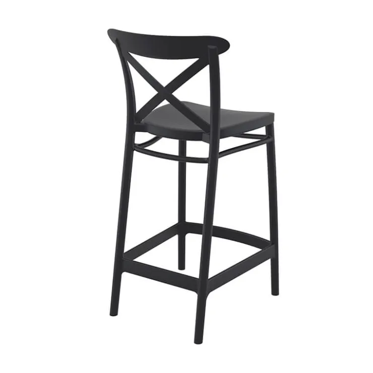 Tabouret Snack (assise +/- 65 Cm)|Tabouret De Bar (assise +/- 80 Cm)*Cross Tabouret snack moderne en polypropylène avec dossier