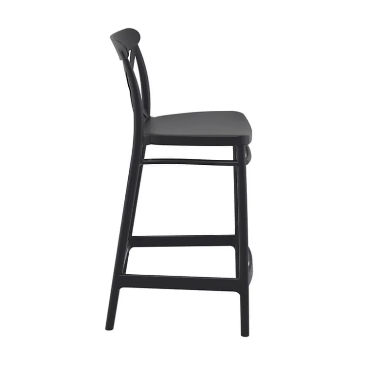 Tabouret Snack (assise +/- 65 Cm)|Tabouret De Bar (assise +/- 80 Cm)*Cross Tabouret snack moderne en polypropylène avec dossier