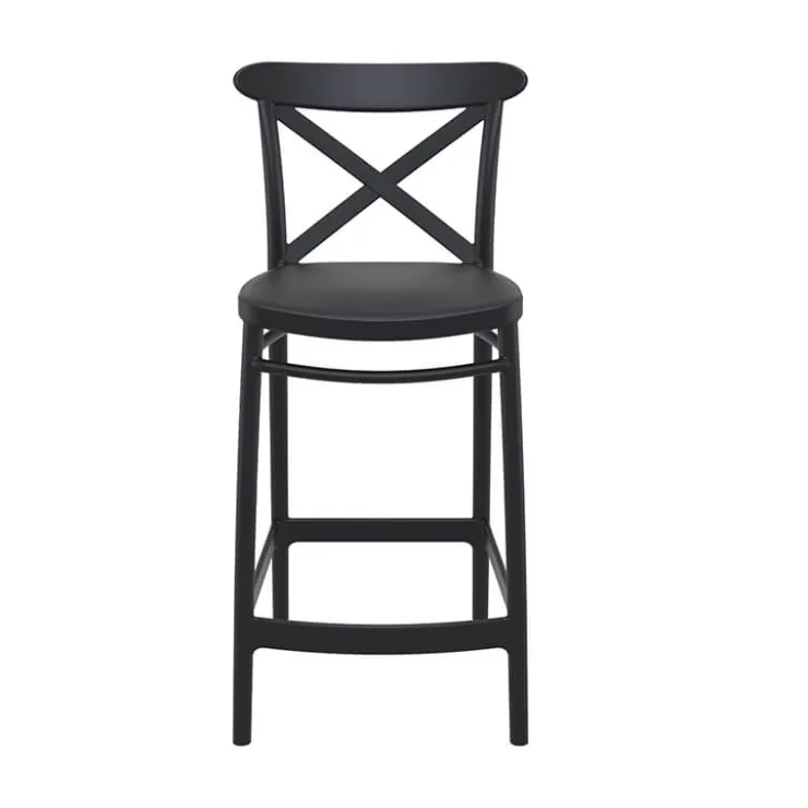 Tabouret Snack (assise +/- 65 Cm)|Tabouret De Bar (assise +/- 80 Cm)*Cross Tabouret snack moderne en polypropylène avec dossier