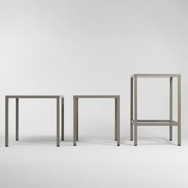 Table De Jardin*Cube Table de jardin réglable en hauteur carrée fabriquée en Italie