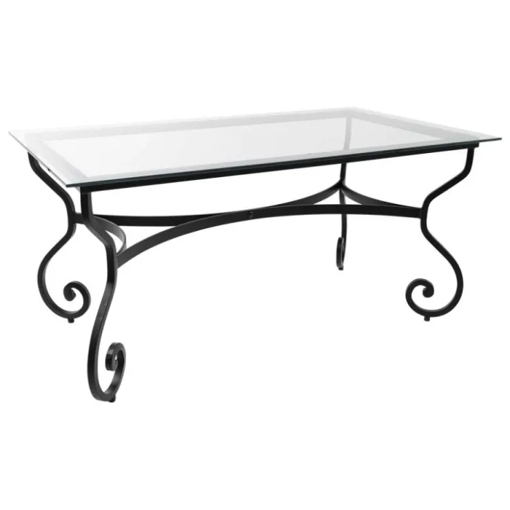 Jayso Table De Jardin*Damasco Table de jardin provençale plateau verre avec pieds en acier