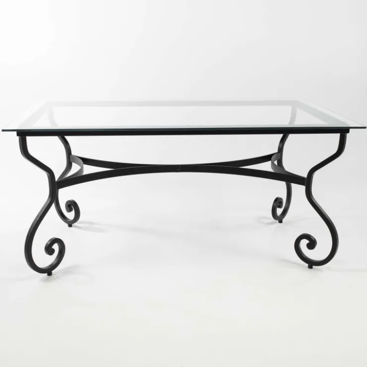 Jayso Table De Jardin*Damasco Table de jardin provençale plateau verre avec pieds en acier
