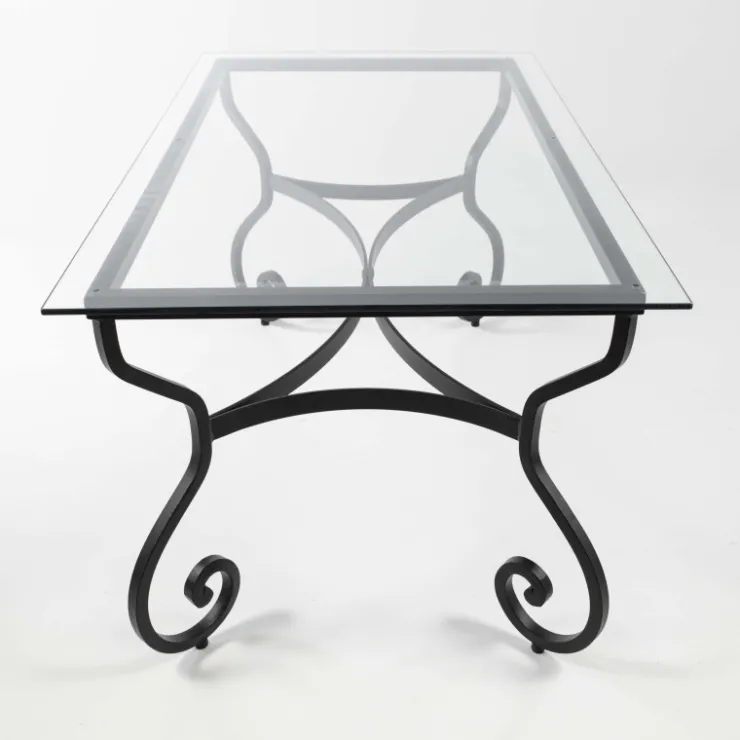 Jayso Table De Jardin*Damasco Table de jardin provençale plateau verre avec pieds en acier