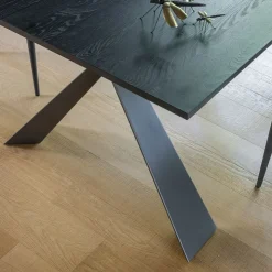 Altacom Table De Salle à Manger*Delta Table design italienne extensible en mélaminé et pieds en X