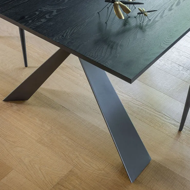 Altacom Table De Salle à Manger*Delta Table design italienne extensible en mélaminé et pieds en X