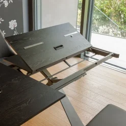 Altacom Table De Salle à Manger*Delta Table design italienne extensible en mélaminé et pieds en X