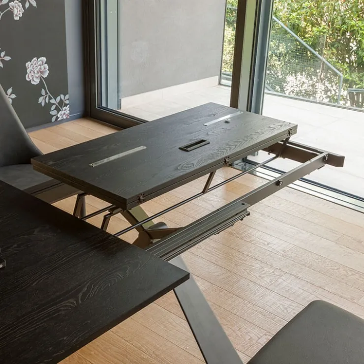 Altacom Table De Salle à Manger*Delta Table design italienne extensible en mélaminé et pieds en X