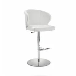 Peressini Tabouret Snack (assise +/- 65 Cm)|Tabouret De Bar (assise +/- 80 Cm)*Doris P Tabouret pivotant et réglable en hauteur en synthétique et métal chromé