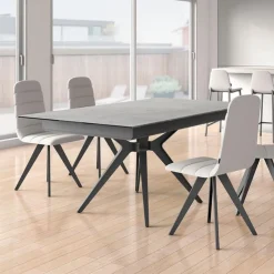 Cancio Table De Salle à Manger*Eiffel Central Table moderne en céramique avec pied central et allonge