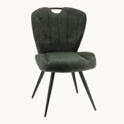 Chaise De Salle à Manger*EliseChaise rembourrée pivotante en tissu avec poignée