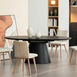 Table De Salle à Manger*EllaTable design ovale extensible avec pied central