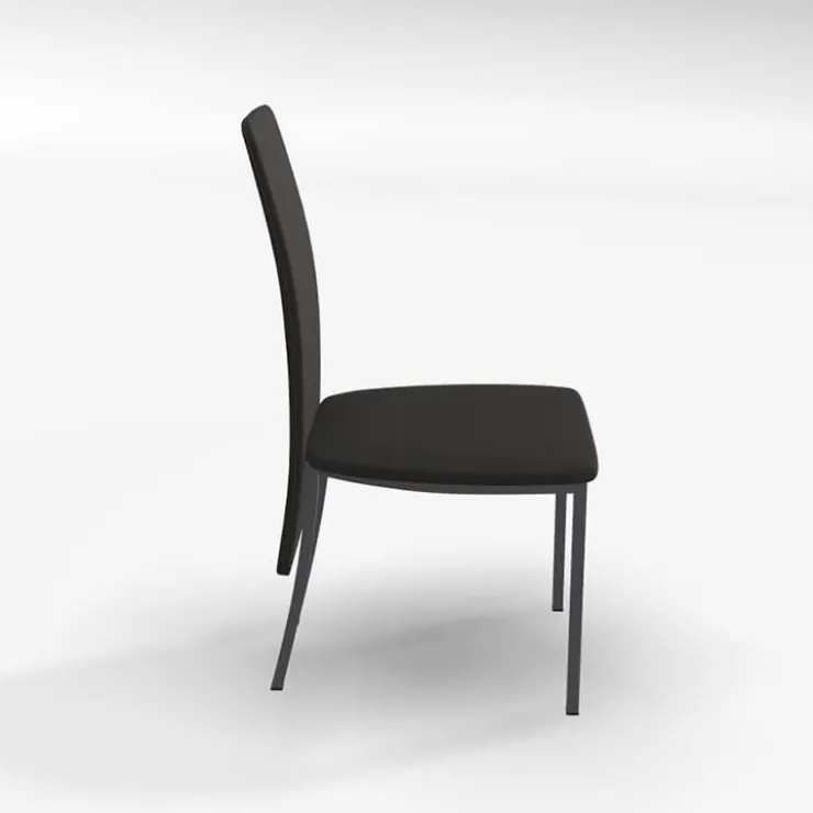 Perfecta Chaise De Salle à Manger*Elyn Chaise de séjour contemporaine tissu et pieds métal