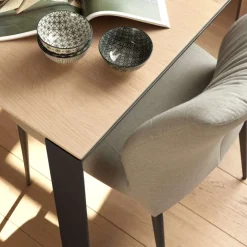 Mobitec Chaise De Salle à Manger*Enora Chaise ® moderne en tissu et pieds en métal