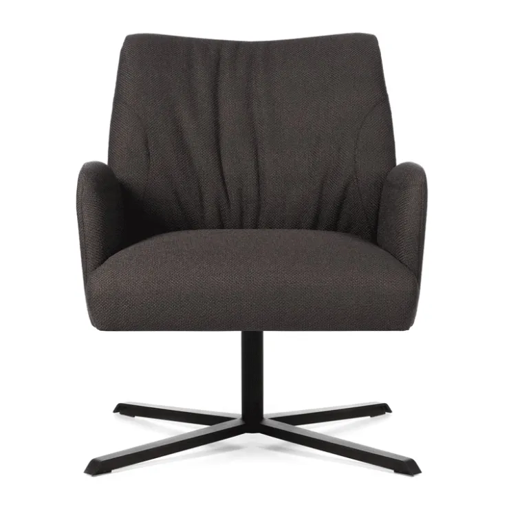 Mobitec Fauteuil De Salon*Enora ® Fauteuil cocooning pivotant en tissu et métal