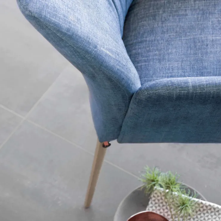 Mobitec Chaise De Salle à Manger|Chaise Salon*Enora® Fauteuil cocooning en tissu et pieds en bois