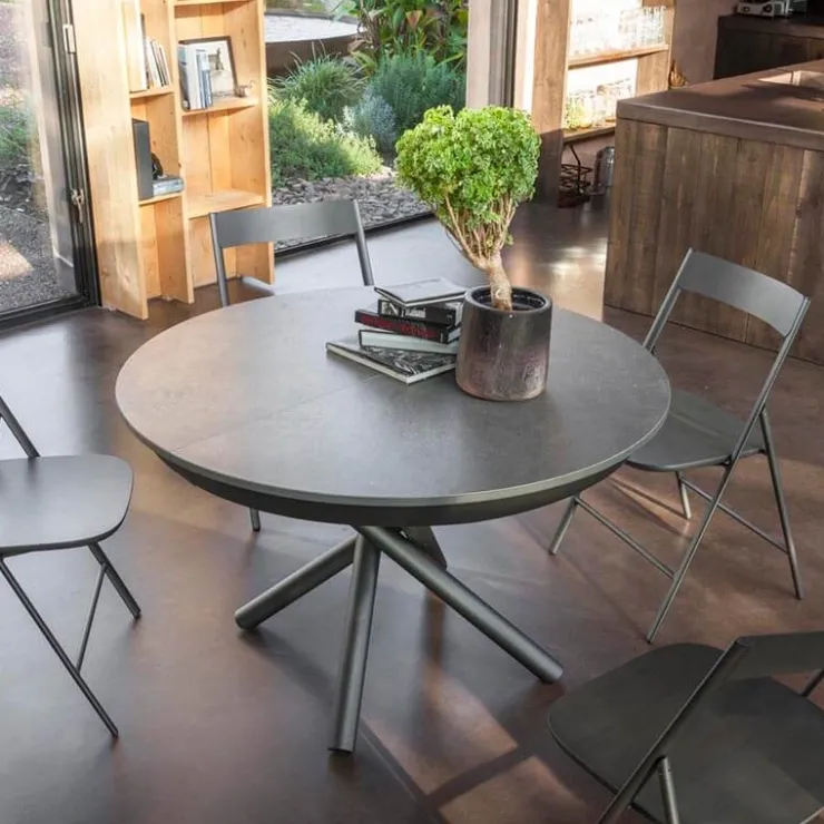 Altacom Table De Salle à Manger*Fahrenheit Super Table ronde extensible design en céramique et pieds mikado